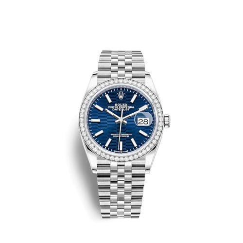 Rolex Datejust 36 Stainless Steel / Diamond / Blue - Fluted / Jubilee