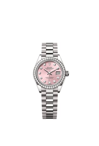 Rolex Lady-Datejust 28 White Gold - Diamond / President / Pink - Diamond