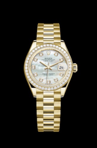 Rolex Lady-Datejust 28 Yellow Gold Diamond / President / MOP