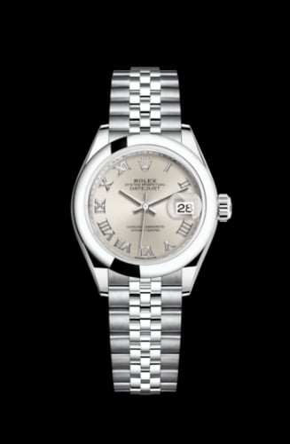 Rolex Lady-Datejust 28 Stainless Steel Domed / Jubilee / Silver Roman