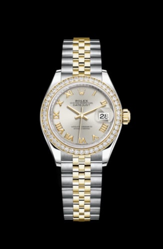 Rolex Lady-Datejust 28 Rolesor Yellow Diamond / Jubilee / Silver Roman