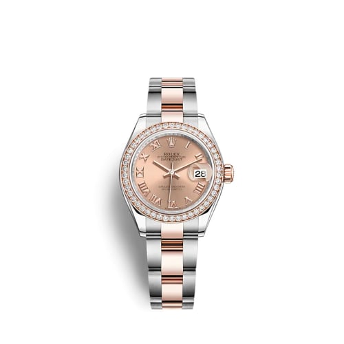 Rolex Lady-Datejust 28 Stainless Steel / Rose Gold / Diamond / Rose - Roman / Oyster