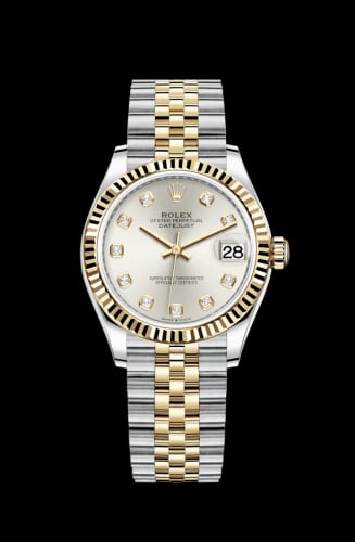 Rolex Datejust 31 Stainless Steel / Yellow Gold / Fluted / Silver - Diamond / Jubilee