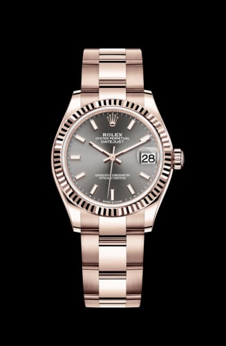 Rolex Datejust 31 Rose Gold / Fluted / Grey / Oyster