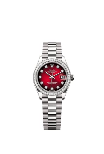Rolex Datejust 31 White Gold Diamond / Red Gradient - Diamond