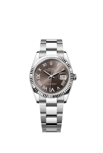 Rolex Datejust 36 Stainless Steel - Fluted / Dark Grey Roman Diamond / Oyster