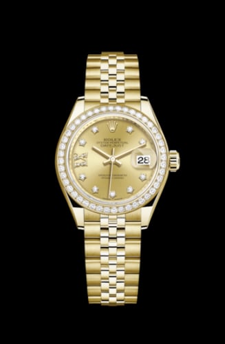 Rolex Lady-Datejust 28 Yellow Gold Diamond / Jubilee / Champagne Diamonds