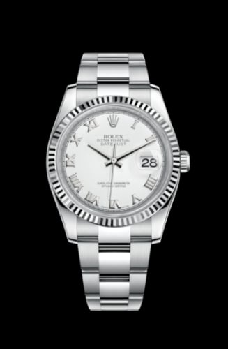 Rolex Datejust 36 Stainless Steel Fluted / Oyster / White Roman