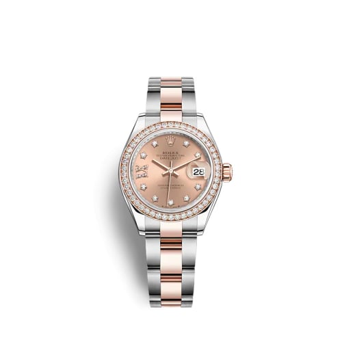 Rolex Lady-Datejust 28 Stainless Steel / Rose Gold / Diamond / Rose - Diamond / Oyster