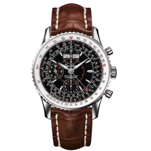 Breitling Montbillant Datora Black / Brown Alligator