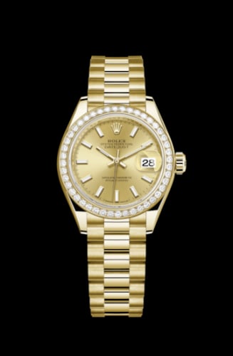Rolex Lady-Datejust 28 Yellow Gold Diamond / President / Champagne