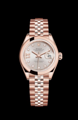 Rolex Lady-Datejust 28 Everose Domed / Jubilee / Sundust Diamond