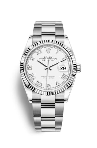 Rolex Datejust 36 Stainless Steel / Fluted / White Roman / Oyster