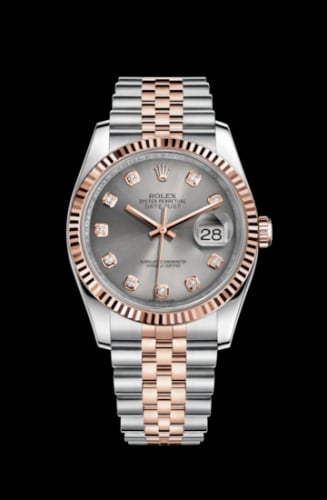 Rolex Datejust 36 Rolesor Everose Fluted / Jubilee / Steel Diamonds