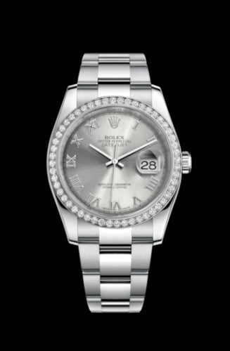 Rolex Datejust 36 Stainless Steel Diamond / Oyster / Rhodium Roman