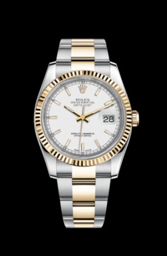 Rolex Datejust 36 Rolesor Yellow Fluted / Oyster / White