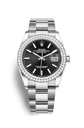 Rolex Datejust 36 Stainless Steel / Diamond / Black / Oyster