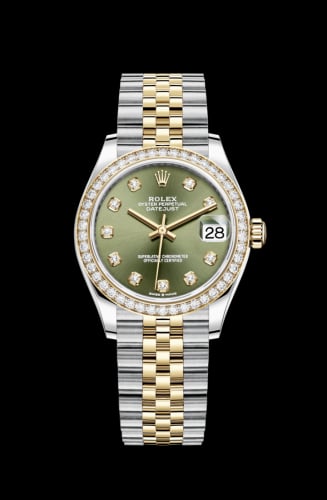 Rolex Datejust 31 Stainless Steel / Yellow Gold / Diamond / Olive - Diamond / Jubilee