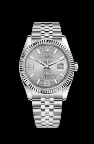Rolex Datejust 36 Stainless Steel Fluted / Jubilee / Rhodium Wave