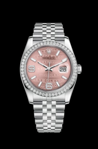 Rolex Datejust 36 Stainless Steel Diamond / Jubilee / Pink Wave