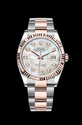 Rolex Datejust 36 Stainless Steel / Everose / Fluted / MOP Diamond / Oyster