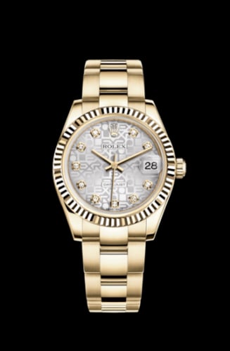 Rolex Datejust 31 Yellow Gold Fluted / Oyster / Silver Computer