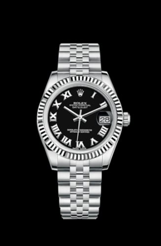 Rolex Datejust 31 Stainless Steel Fluted / Jubilee / Black - Roman