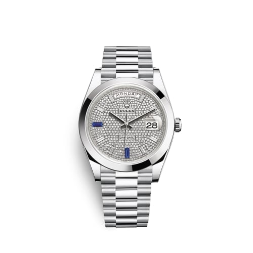 Rolex Day-Date 40 Platinum / Paved