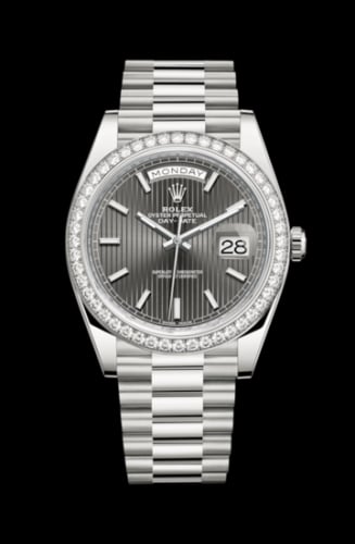 Rolex Day-Date 40 White Gold - Diamond / Grey Tuxedo