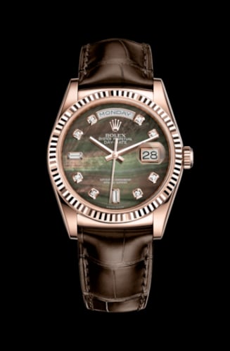 Rolex Day-Date 36 Everose / Strap / Black MOP