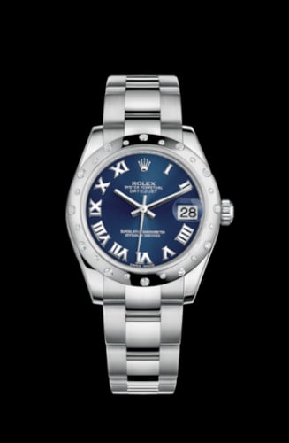Rolex Datejust 31 Stainless Steel Domed Diamond / Oyster / Blue - Roman