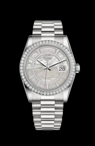 Rolex Day-Date 36 Platinum Diamonds / President / MOP Carousel