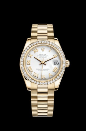 Rolex Datejust 31 Yellow Gold Diamond / President / White Roman
