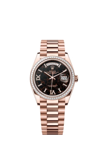 Rolex Day-Date 36 Everose Gold - Baguette / Eisenkiesel / President