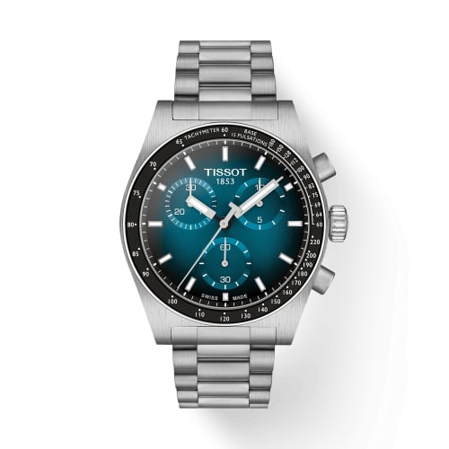 Tissot PR516 Chronograph Quartz Stainless Steel / Blue Gradient / Bracelet