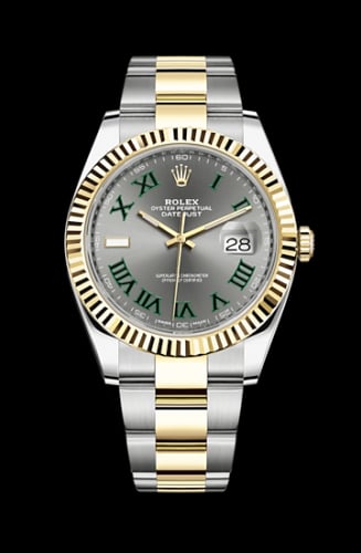 Rolex Datejust 41 Rolesor Yellow Fluted / Oyster / Slate - Roman