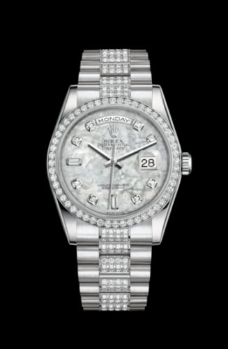 Rolex Day-Date 36 Platinum Diamonds / President Diamonds / MOP