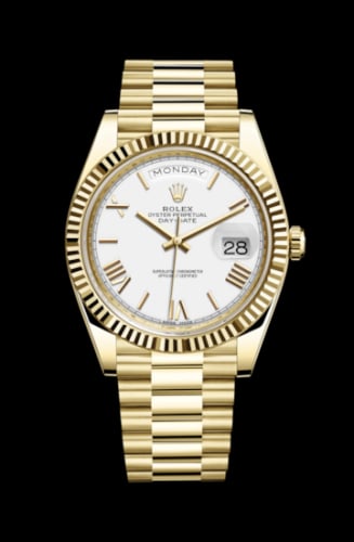 Rolex Day-Date 40 Yellow Gold / White - Roman