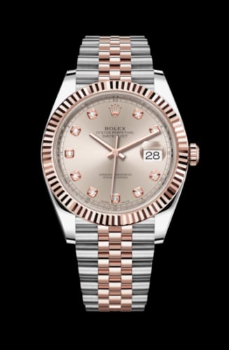 Rolex Datejust 41 Rolesor Everose Fluted / Jubilee / Sundust - Diamond