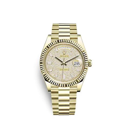 Rolex Day-Date 40 Yellow Gold - Fluted / Paved