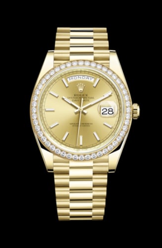 Rolex Day-Date 40 Yellow Gold / Diamond / Champagne
