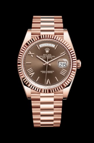 Rolex Day-Date 40 Everose / Chocolate - Roman