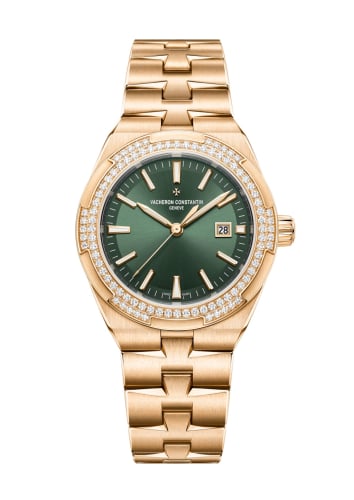 Vacheron Constantin Overseas Automatic 35 Pink Gold - Diamond / Green / Bracelet