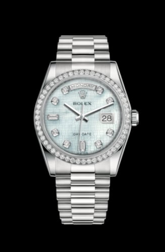 Rolex Day-Date 36 Platinum Diamonds / President Diamonds / Oxford MOP