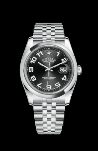 Rolex Datejust 36 Stainless Steel Domed / Jubilee / Black Arabic