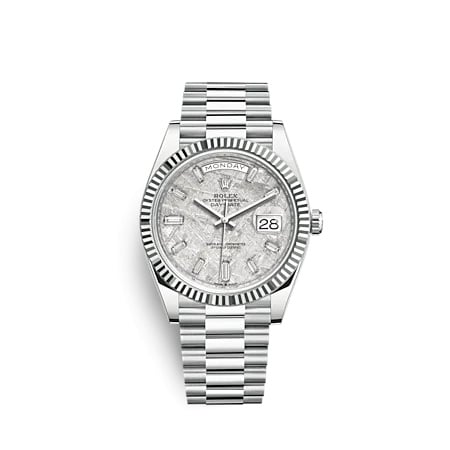 Rolex Day-Date 40 Platinum - Fluted / Meteorite