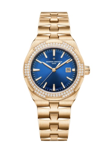 Vacheron Constantin Overseas Automatic 35 Pink Gold - Diamond / Blue / Bracelet
