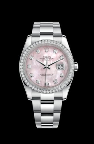 Rolex Datejust 36 Stainless Steel Diamond / Oyster / Pink MOP