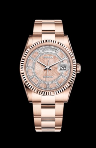 Rolex Day-Date 36 Everose Fluted / Oyster / Pink MOP Carousel