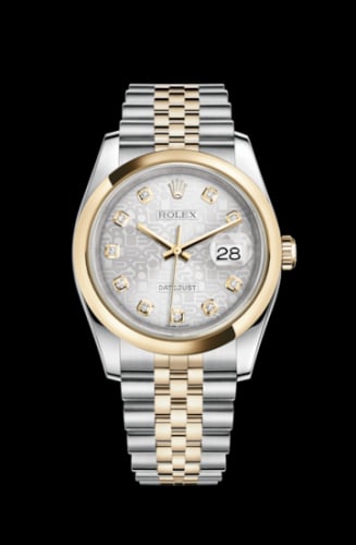 Rolex Datejust 36 Rolesor Yellow Domed / Jubilee / Silver Computer